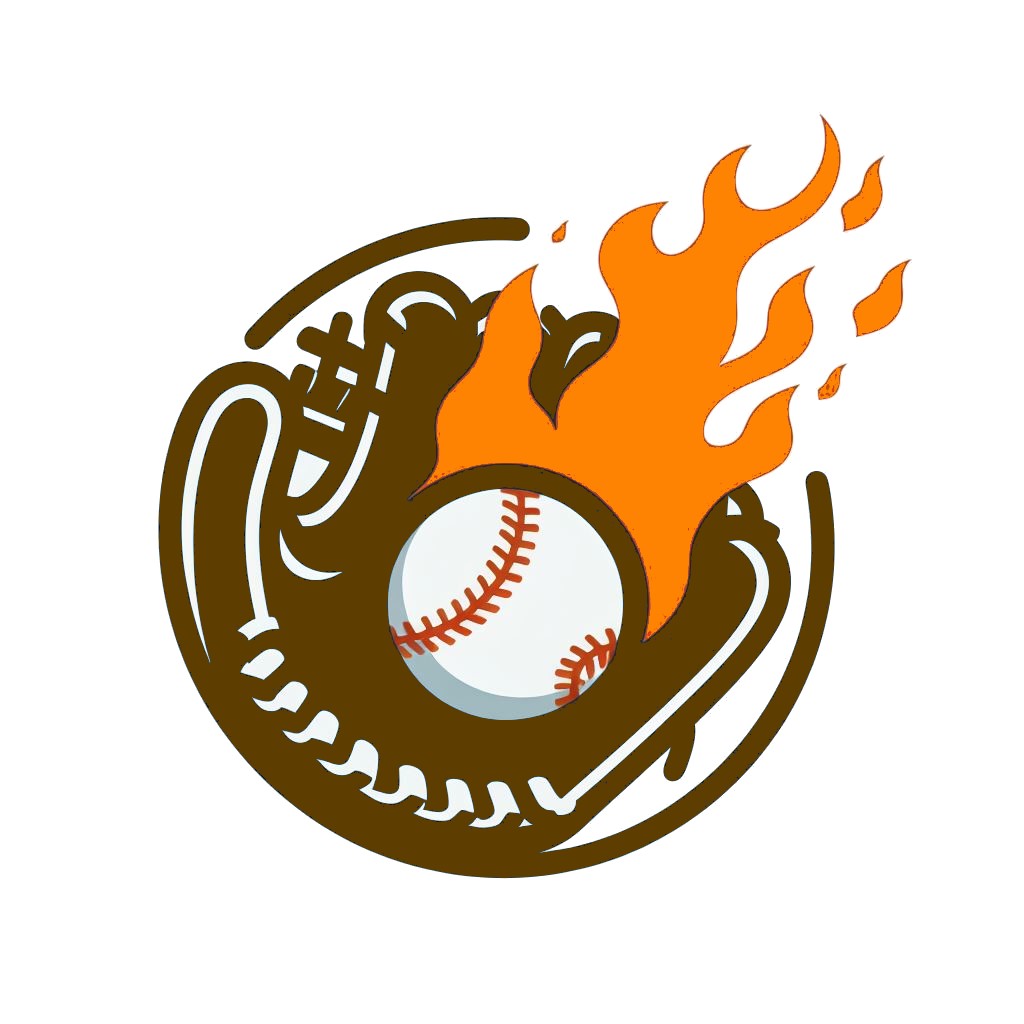 Glove Baseball Fire Logo